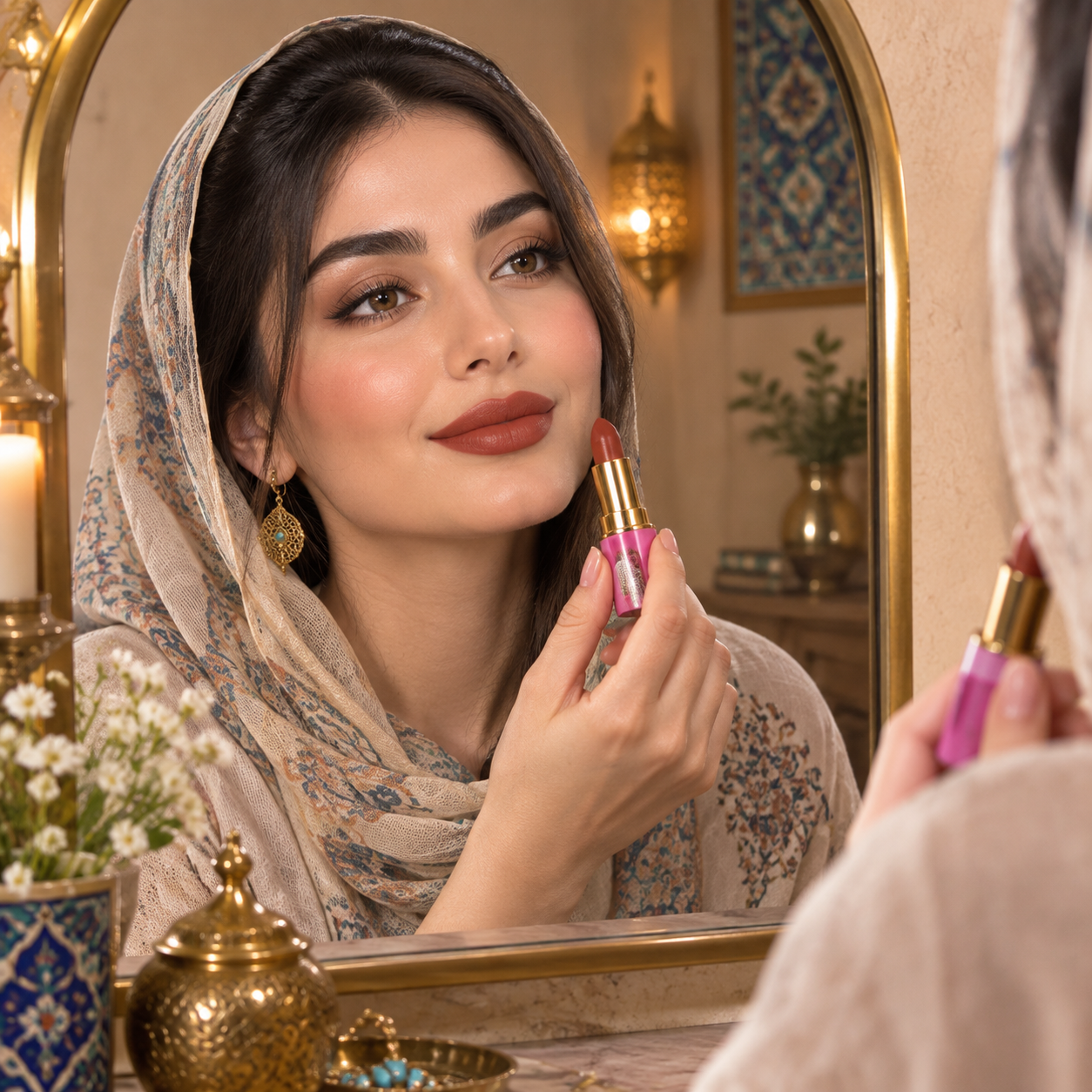 رژ لب گیاهی عنابی روشن