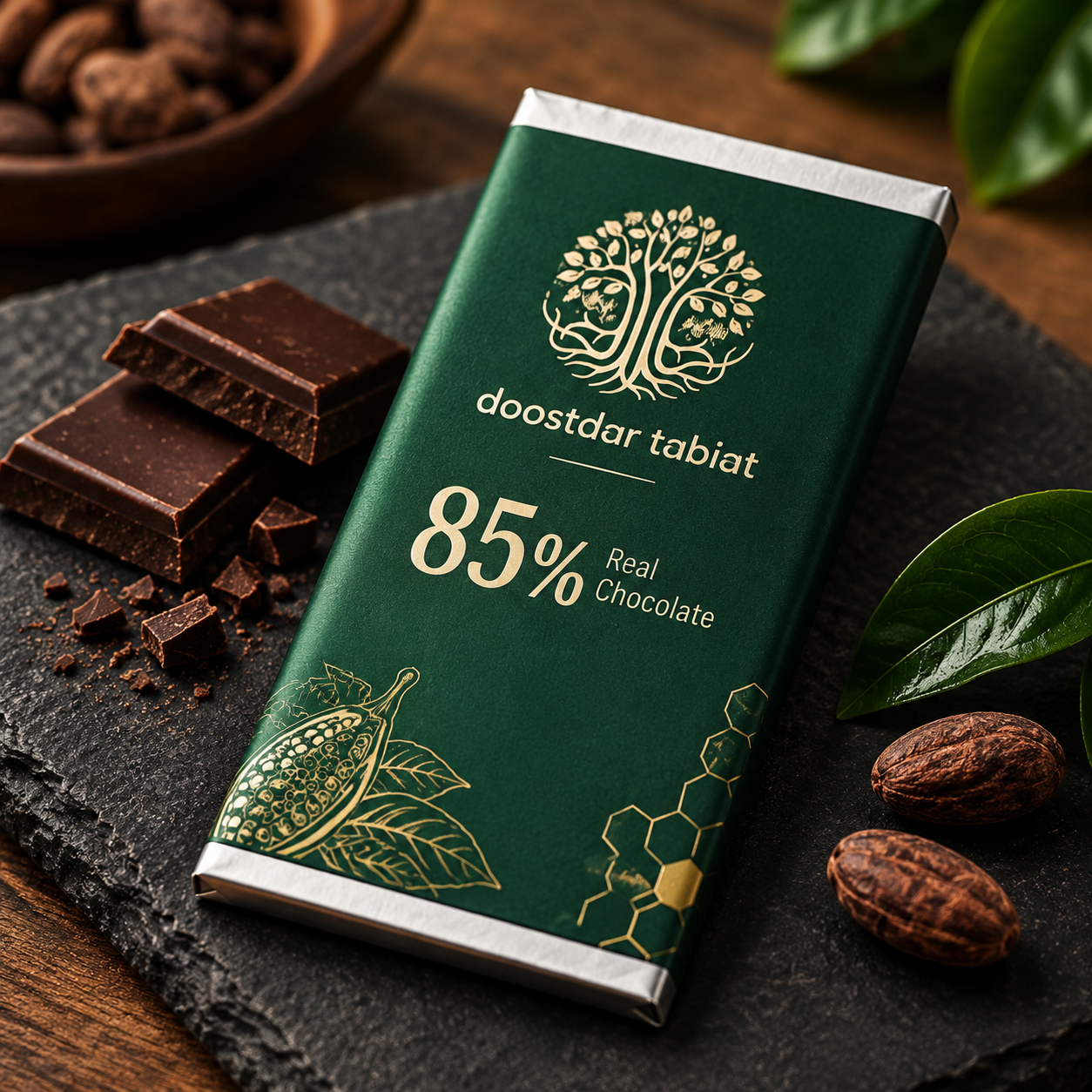 شکلات تلخ 85% دستساز واقعی