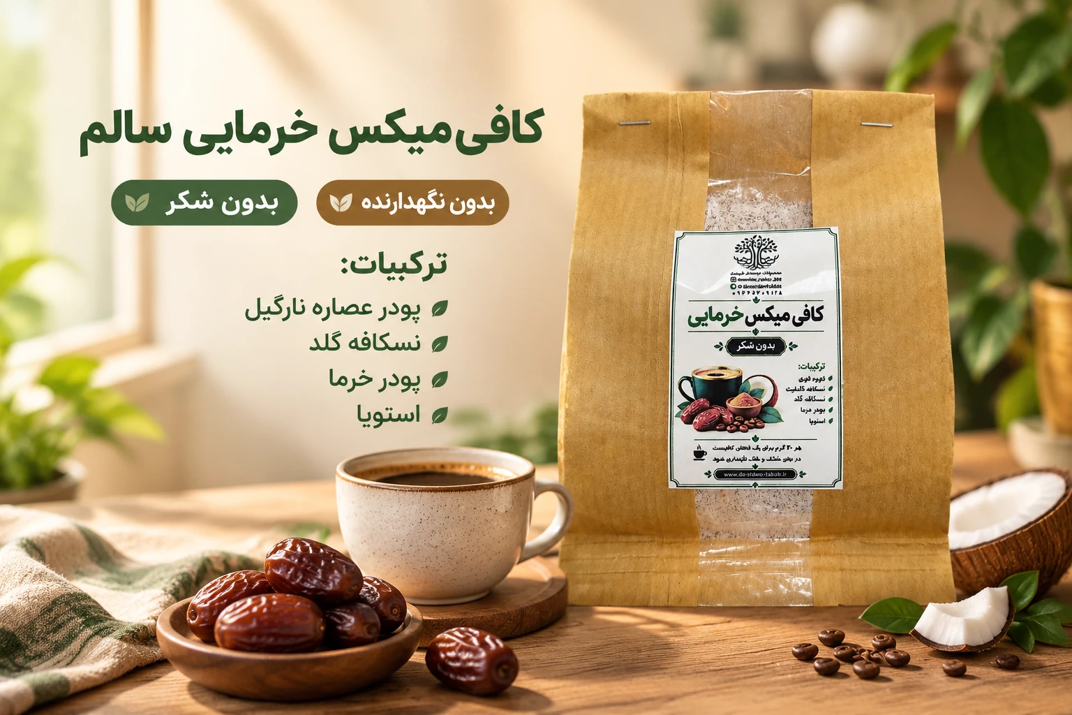 کافی میکس خرمایی سالم(100g)