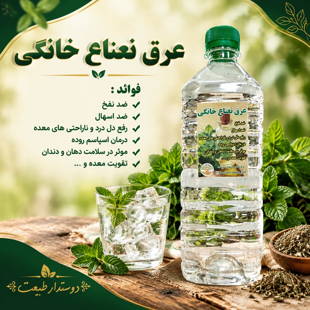 عرق نعناع خانگی اعلا (یک لیتری)