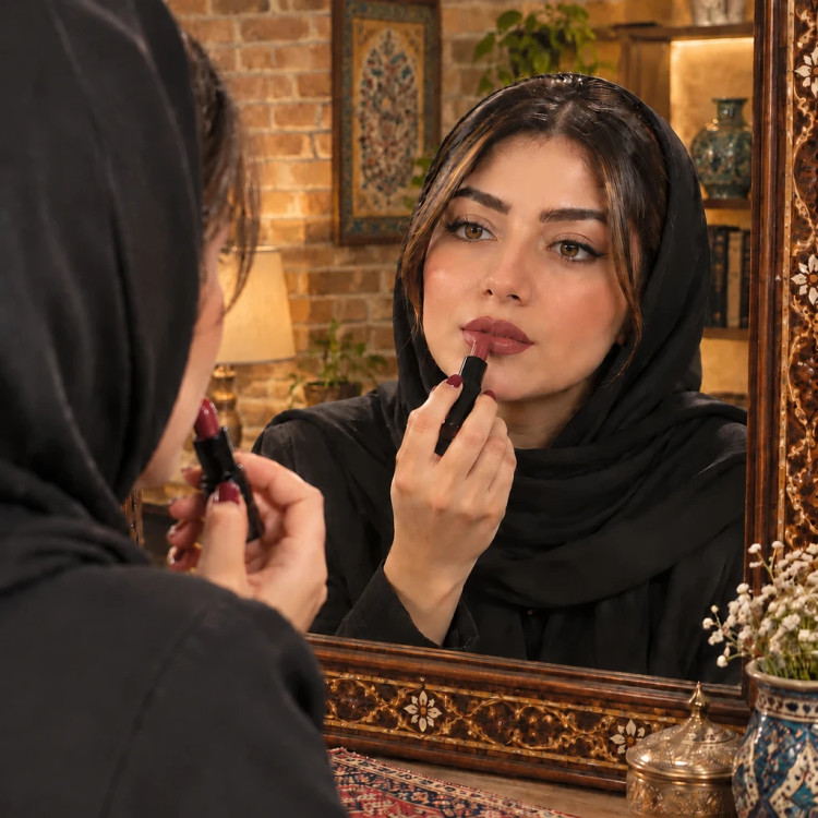 رژ لب گیاهی عنابی تیره